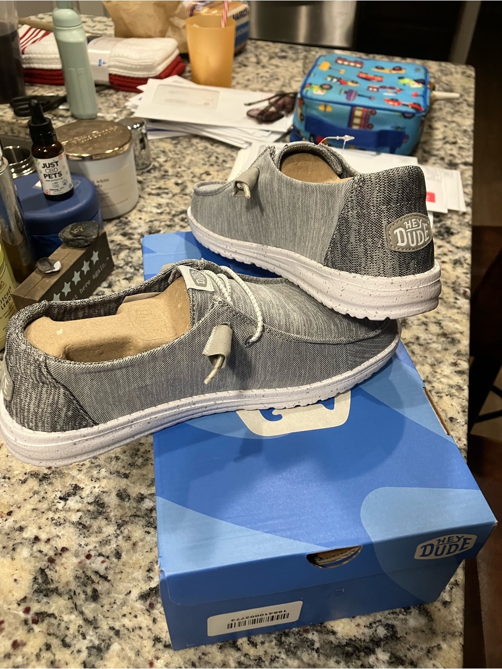 Hey Dude women’s Lightweight Grey Canvas Slip-On Sneakers - Picture 2 of 5